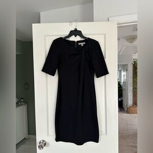 Danny & Nicole Black Midi Sheath Dress with Front Twist